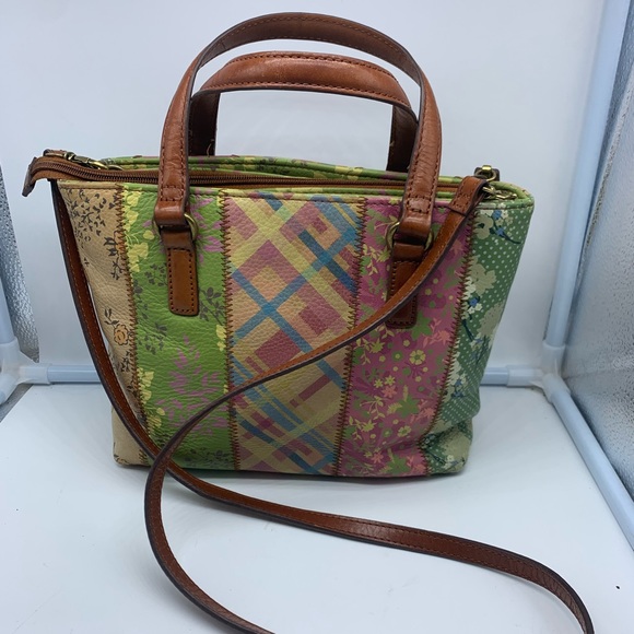 FOSSIL 75082 Key 1954 patchwork leather crossbody - Picture 5 of 16
